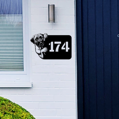 Mastiff Stahlschild - individuelle Hausnummer