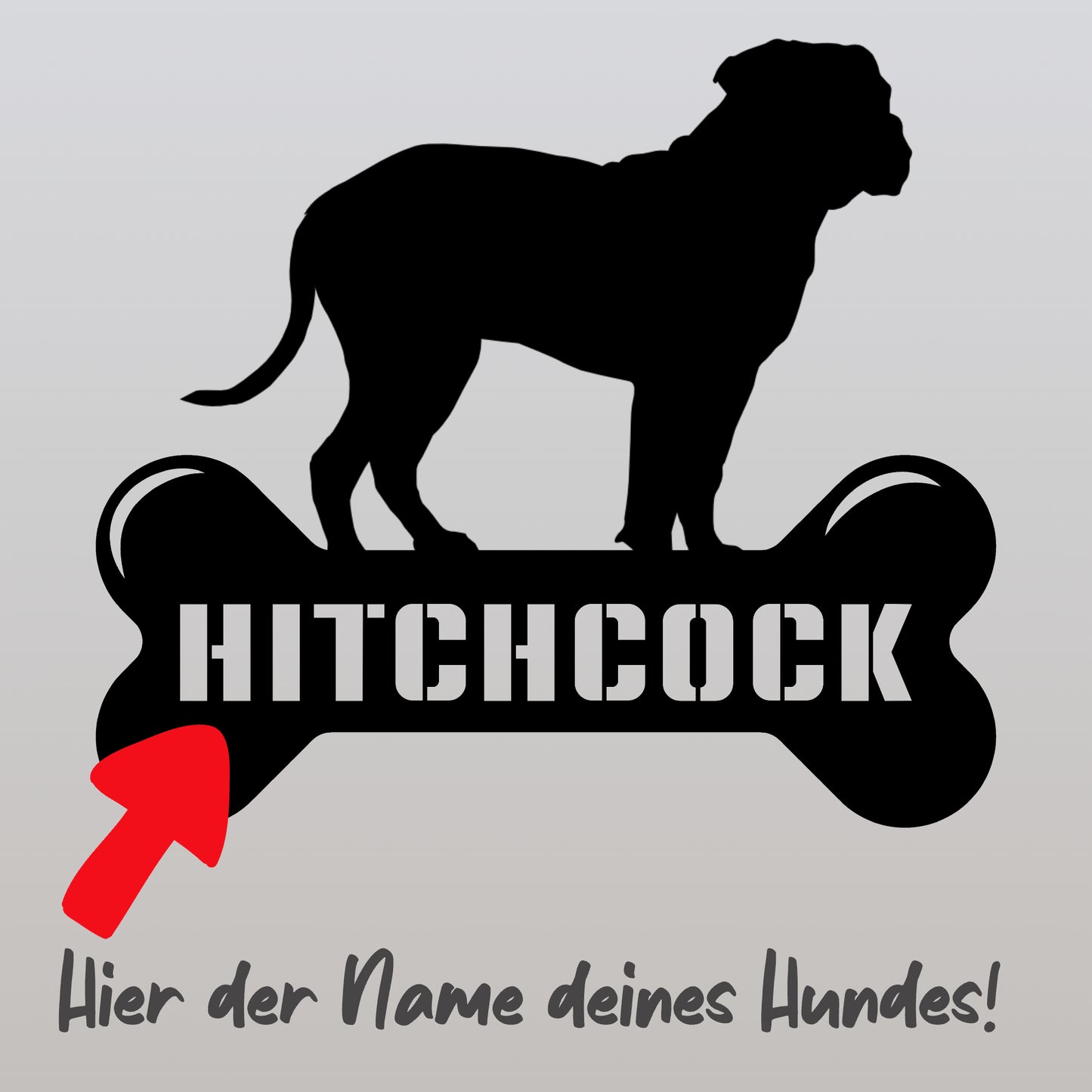 personalisiertes Metallschild mit Hundenamen - Mastiff