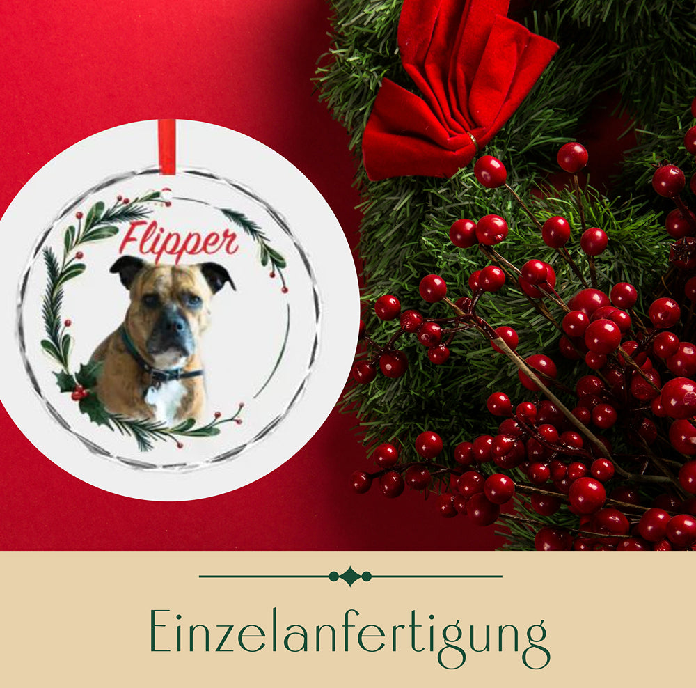 Dein Hund am Weihnachtsbaum - personalisierter Baumschmuck