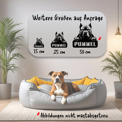 personalisiertes Metallschild mit Hundenamen - Tosa Inu Welpe