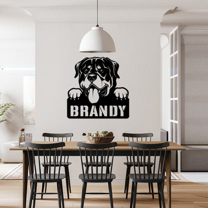 personalisiertes Metallschild mit Hundenamen - Rottweiler