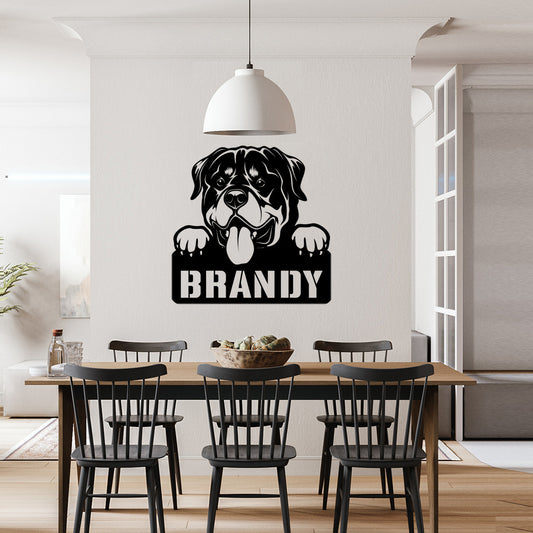 personalisiertes Metallschild mit Hundenamen - Rottweiler