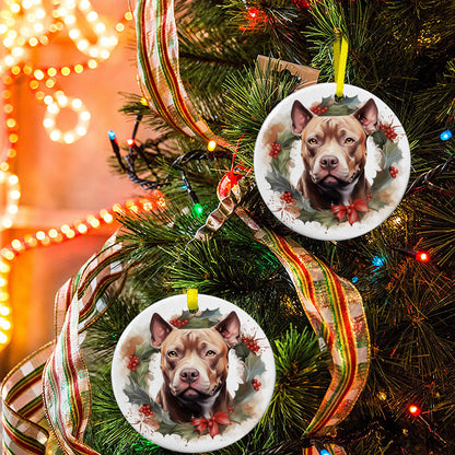 Weihnachtsbaum-Ornament aus Keramik - Pitbull 4