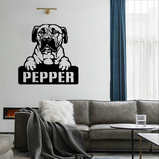 personalisiertes Metallschild mit Hundenamen - Tosa Inu Welpe