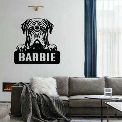 personalisiertes Metallschild mit Hundenamen - Mastiff