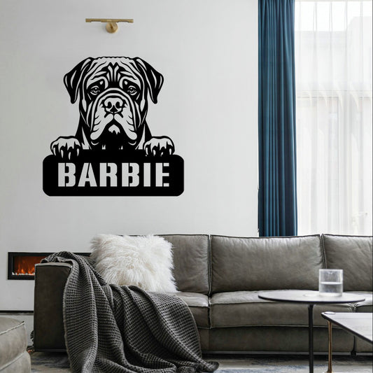 personalisiertes Metallschild mit Hundenamen - Mastiff