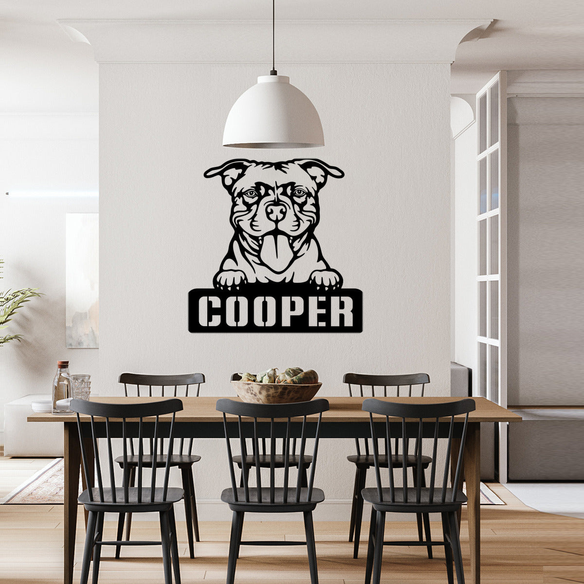 personalisiertes Metallschild mit Hundenamen - Staffordshire Bullterrier