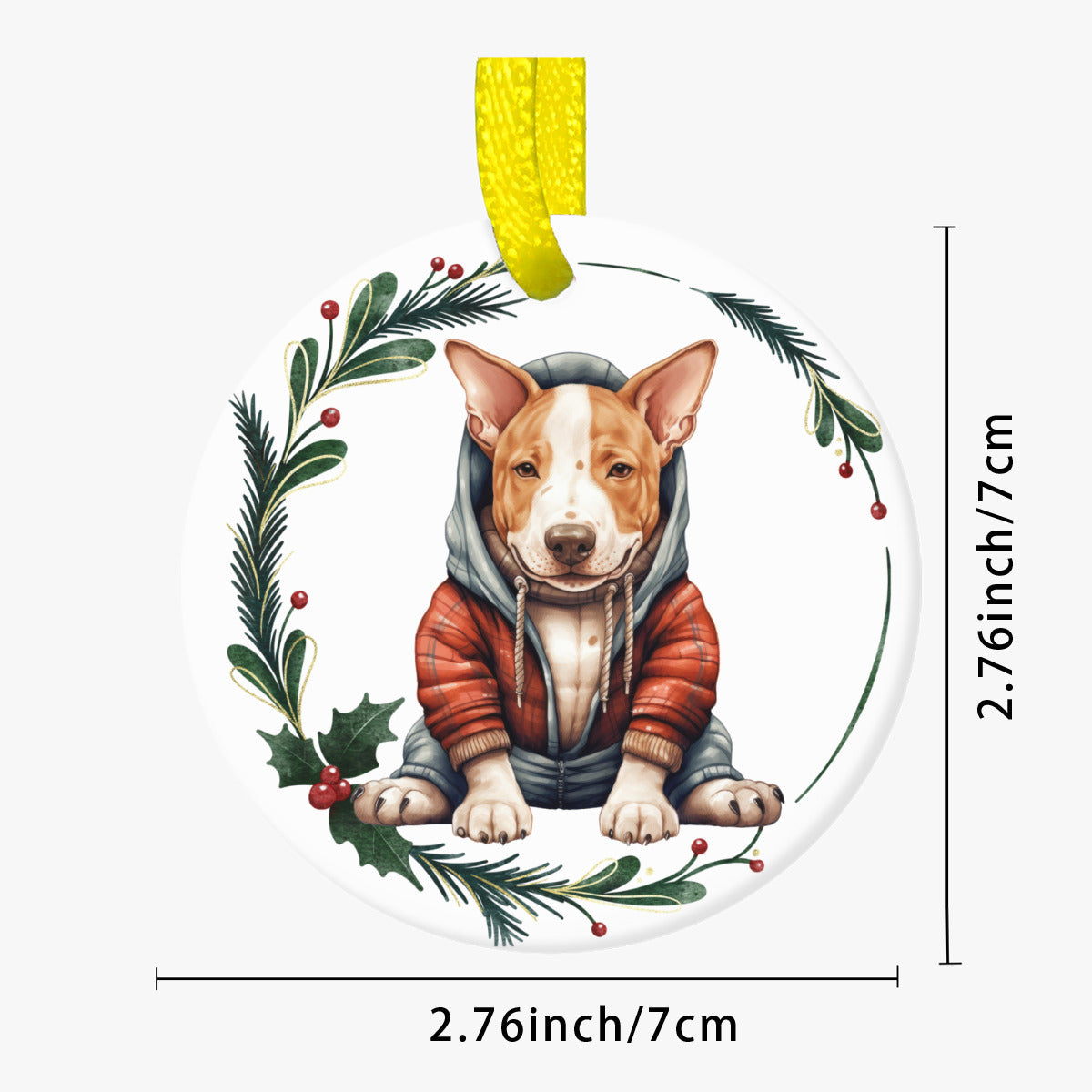 Weihnachtsbaum-Ornament aus Keramitk - Bullterrier