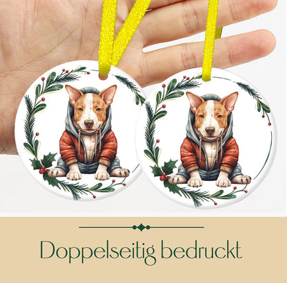 Weihnachtsbaum-Ornament aus Keramitk - Bullterrier