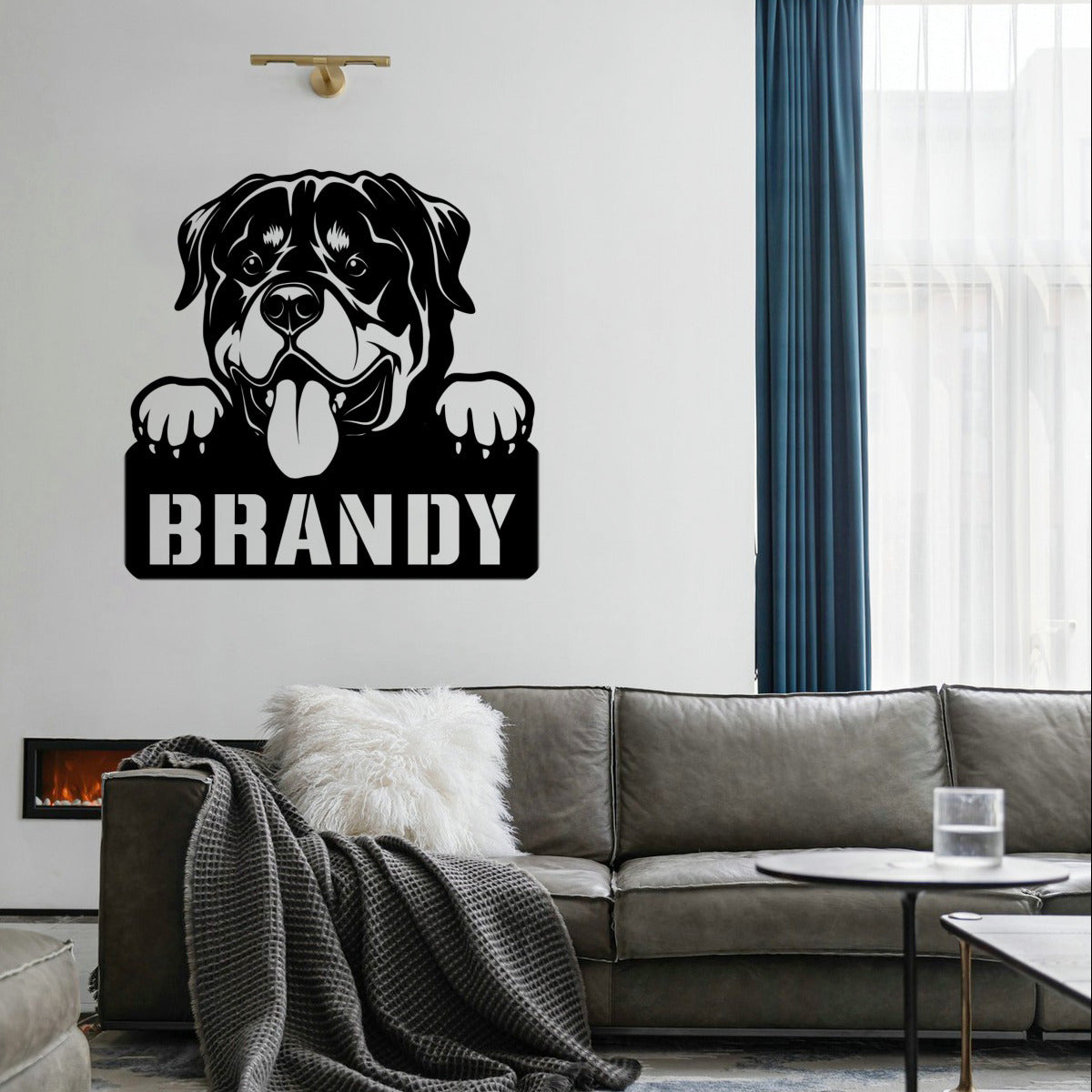 personalisiertes Metallschild mit Hundenamen - Rottweiler