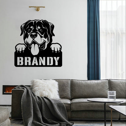 personalisiertes Metallschild mit Hundenamen - Rottweiler