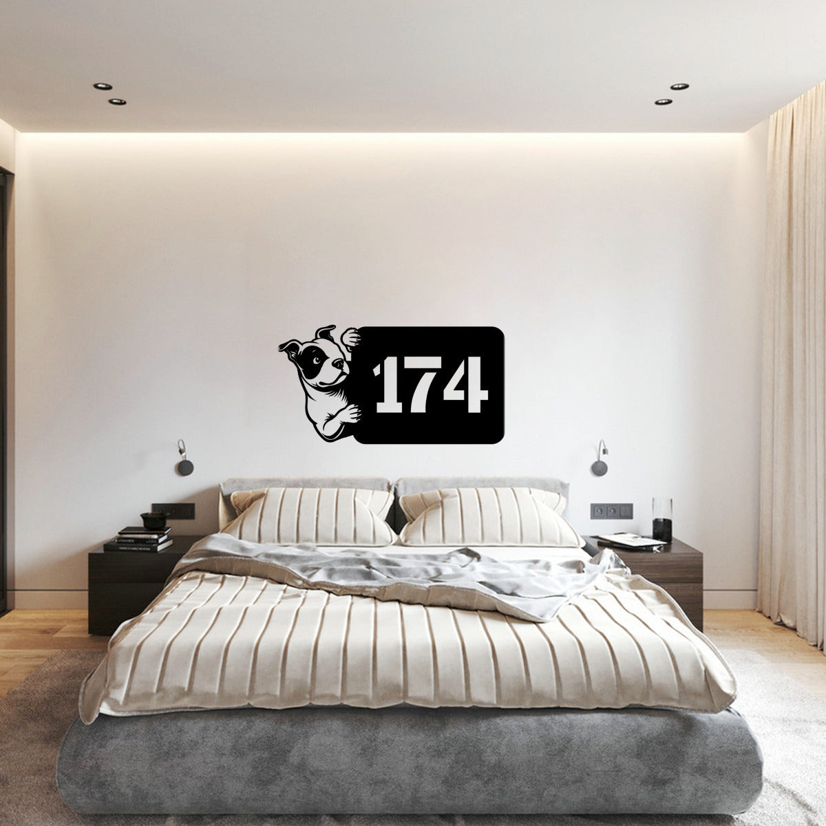 Pitbull Stahlschild - individuelle Hausnummer