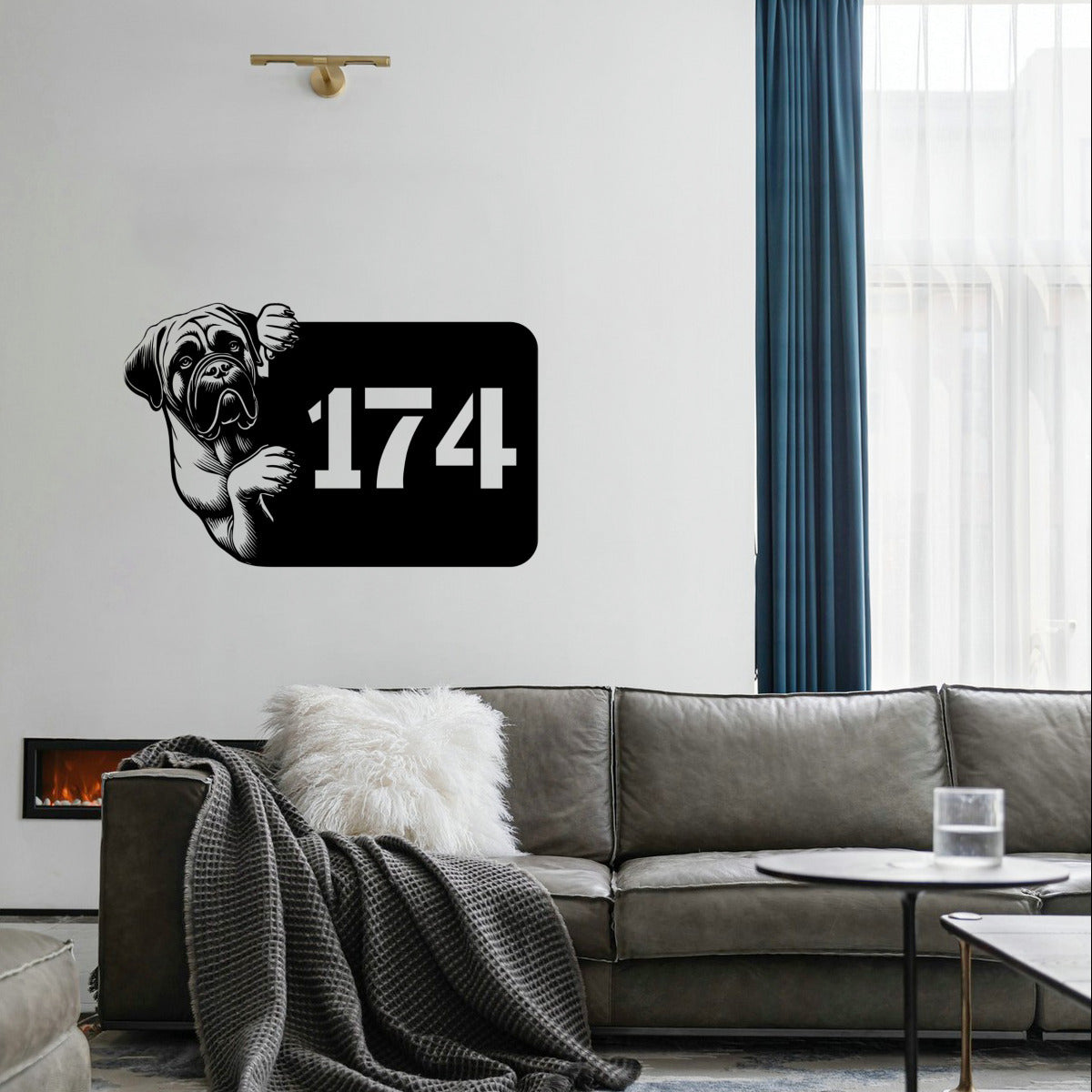 Mastiff Stahlschild - individuelle Hausnummer