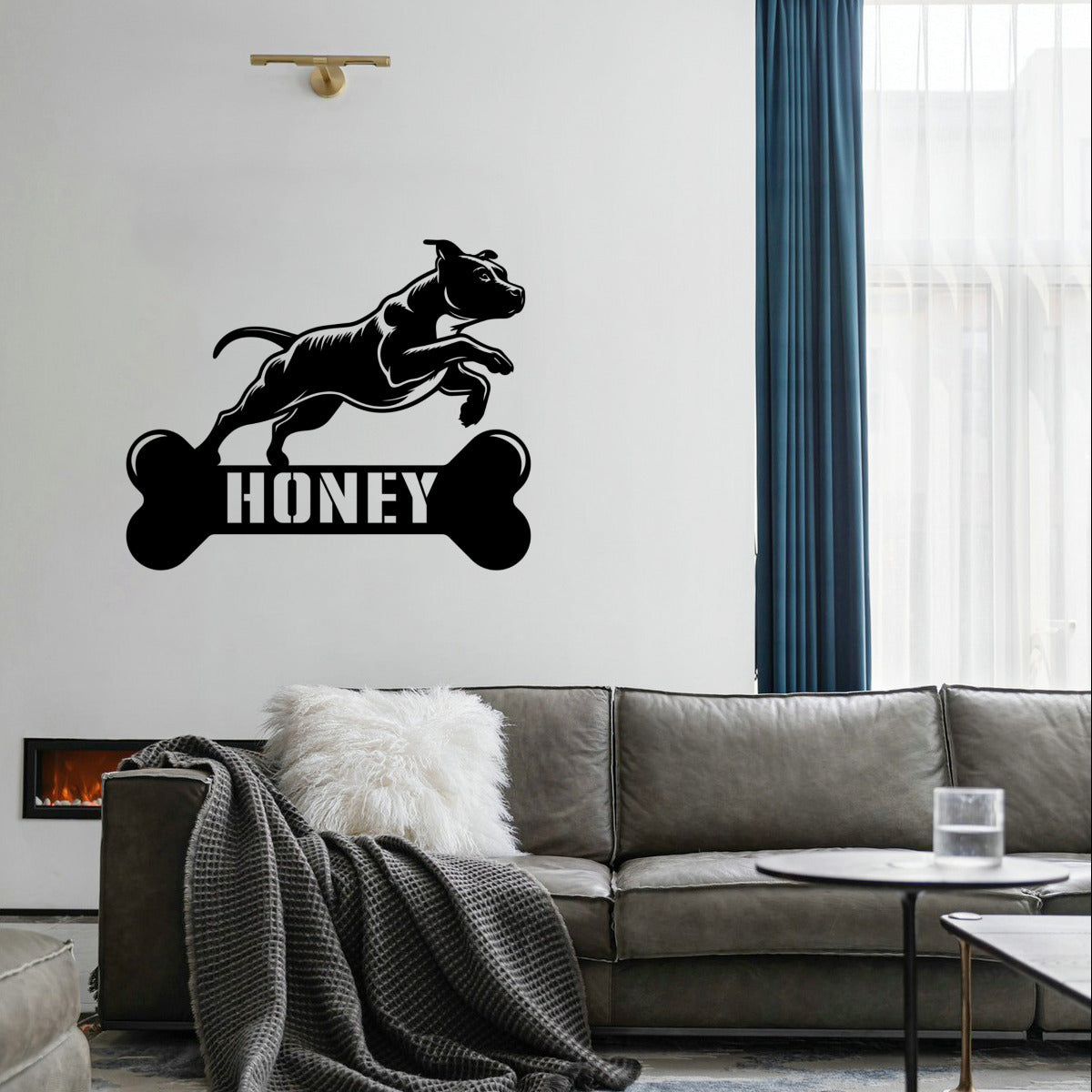 personalisiertes Metallschild mit Hundenamen - Staffordshire Bullterrier