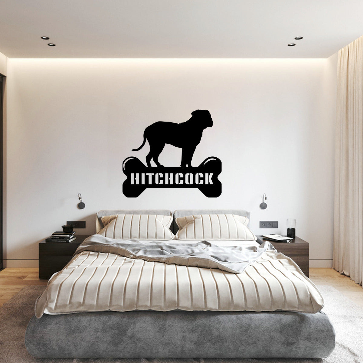 personalisiertes Metallschild mit Hundenamen - Mastiff