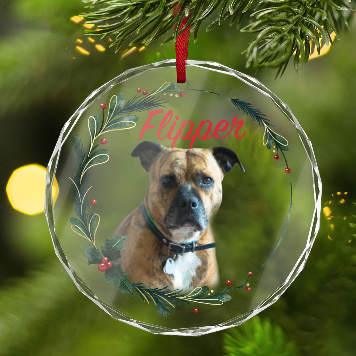 Dein Hund am Weihnachtsbaum - personalisierter Baumschmuck