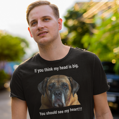 If you think my head is big... - personalisiertes T-Shirt mit deinem Hund