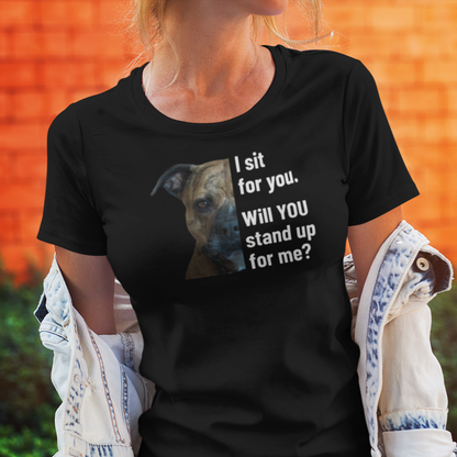 I sit for you... - personalisiertes T-Shirt mit deinem Hund
