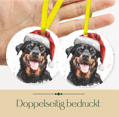 Weihnachtsbaum-Ornament aus Keramik - Rottweiler
