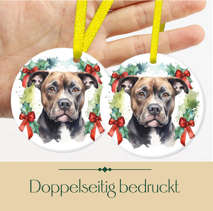 Weihnachtsbaum-Ornament aus Keramik - Pitbull 2