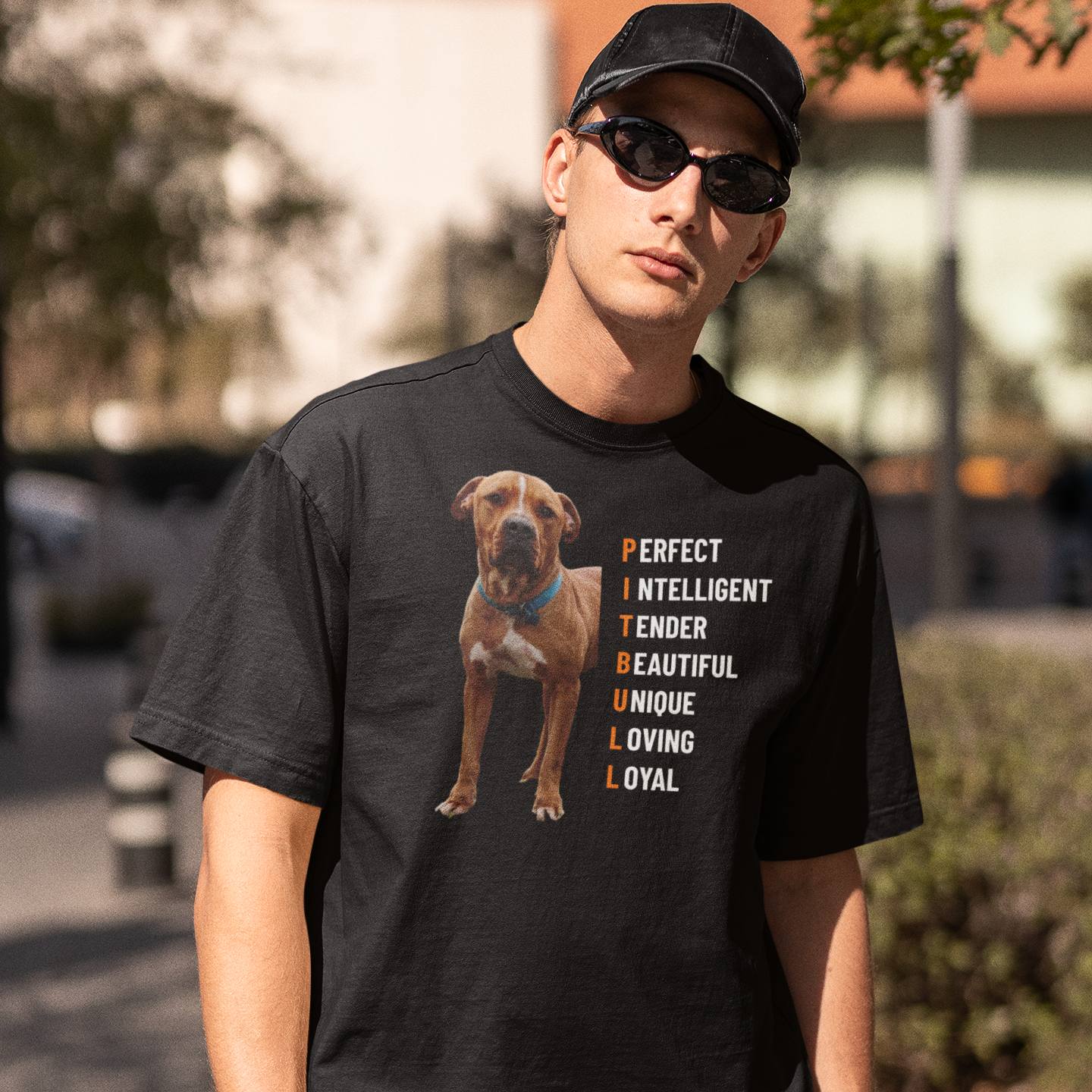 Spelling Pitbull - personalisiertes T-Shirt mit deinem Hund