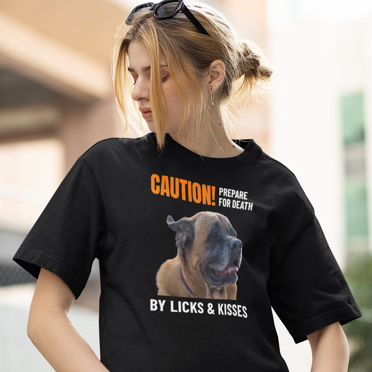 Caution! - personalisiertes T-Shirt mit deinem Hund